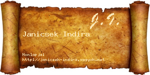 Janicsek Indira névjegykártya